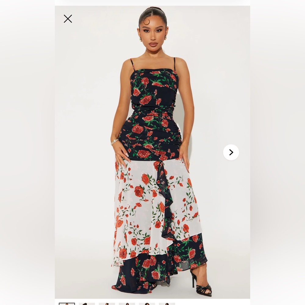 Floral Maxi Dress Plus Sz 1X nwt
